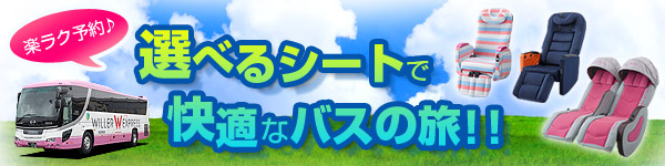 選べるシートで快適なバスの旅